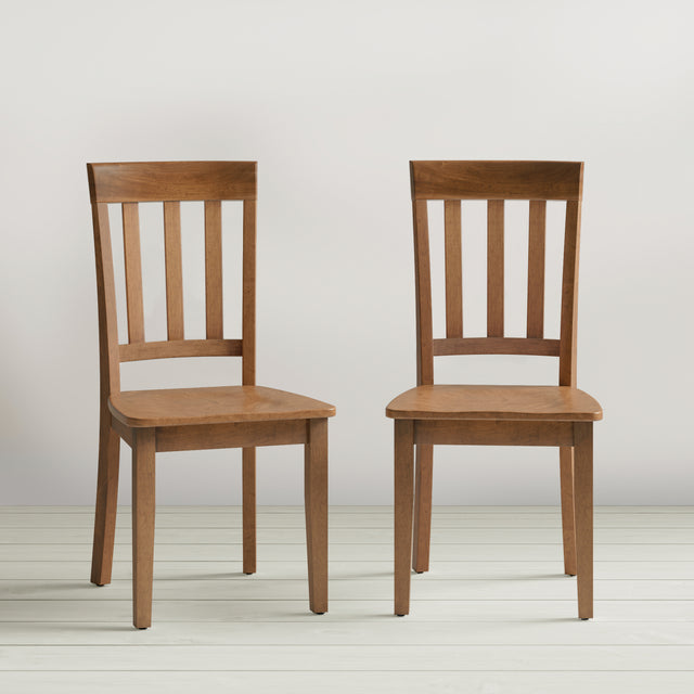 Simplicity Honey Slatback Chair (Set of 2) - Ornate Home