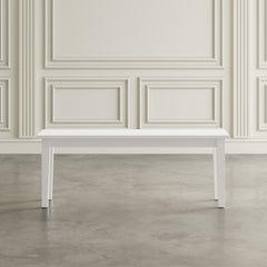 Simplicity Paperwhite Rect. Dining Dining Table w/ 4 X-Back Chairs, Bench - Ornate Home