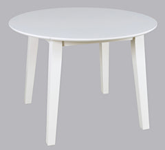 Simplicity Paperwhite Round Dropleaf Table - Ornate Home