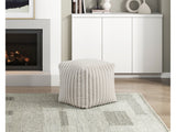 Simpsonville Off-White Pouf - Ornate Home