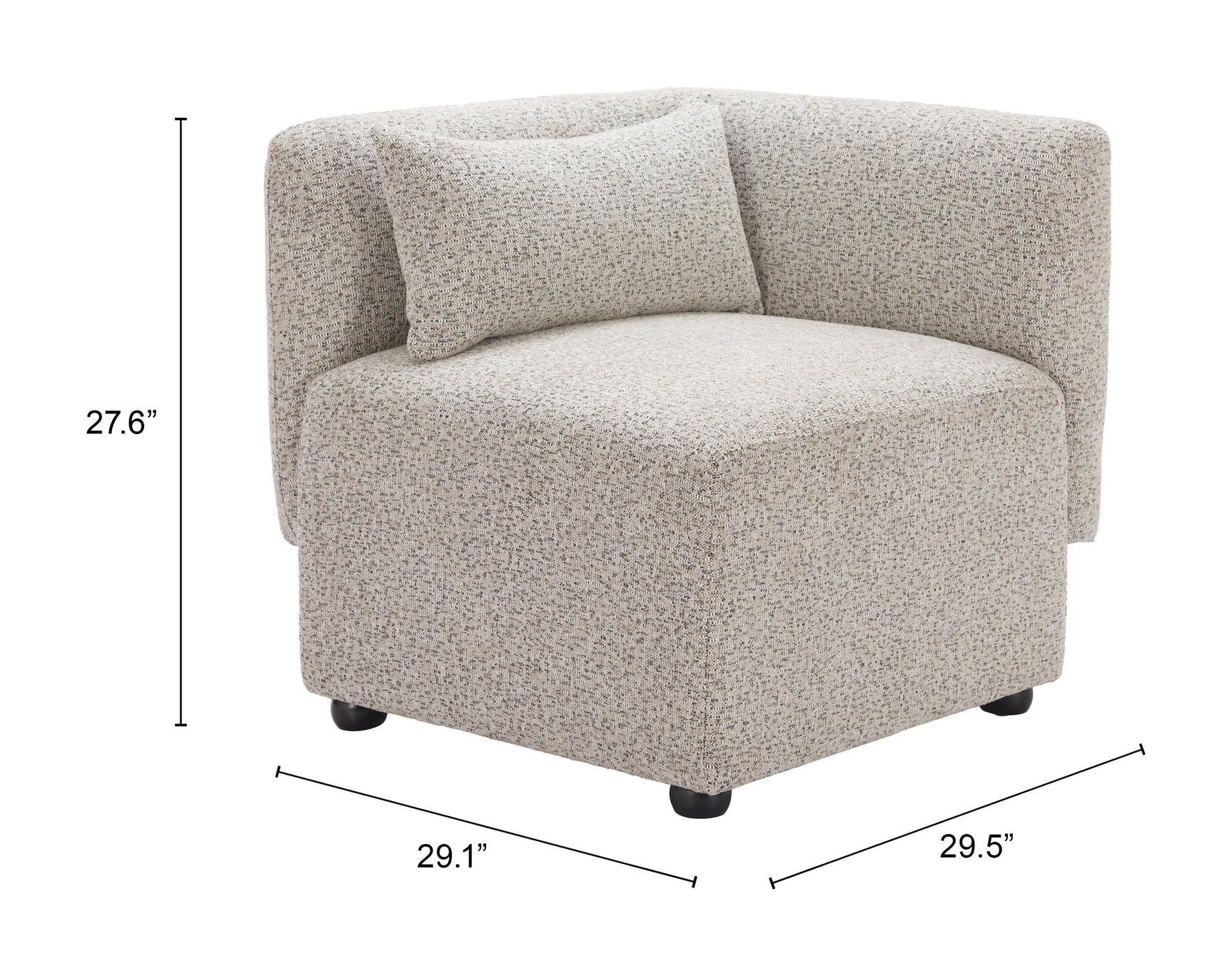 Simu Dune Greige Corner Chair - Ornate Home