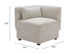Simu Dune Greige Corner Chair - Ornate Home