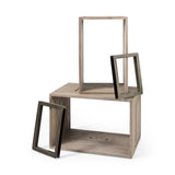 Simul Light Brown Wood Modular Shelving Unit (Set of 2) - Ornate Home