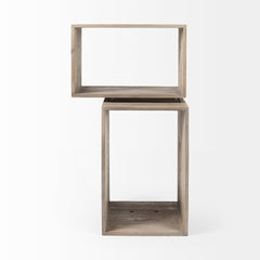 Simul Light Brown Wood Modular Shelving Unit (Set of 2) - Ornate Home