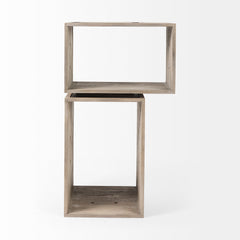Simul Light Brown Wood Modular Shelving Unit (Set of 2) - Ornate Home