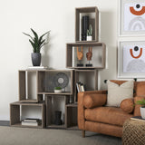 Simul Light Brown Wood Modular Shelving Unit (Set of 2) - Ornate Home