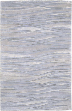 Sinai Light Blue Lined Wool/Viscose Rug - Clearance - Ornate Home