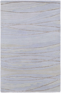 Sinai Light Blue Lined Wool/Viscose Rug - Clearance - Ornate Home