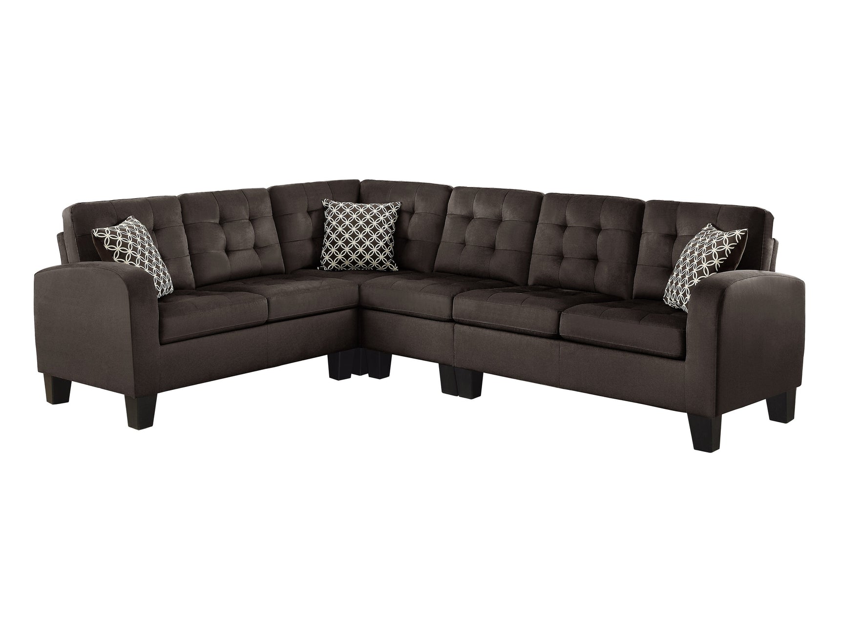 Sinclair Chocolate 2-Piece Reversible Sectional - Ornate Home