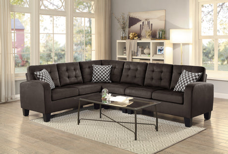 Sinclair Chocolate 2-Piece Reversible Sectional - Ornate Home