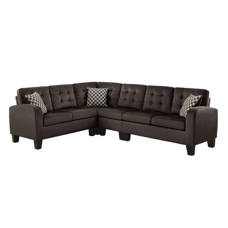 Sinclair Chocolate 2-Piece Reversible Sectional - Ornate Home