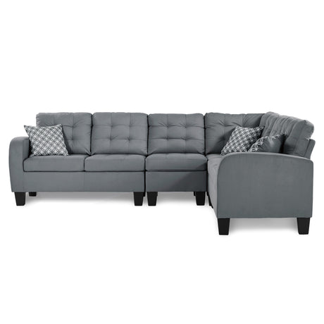 Sinclair Gray 2-Piece Reversible Sectional Sofa - Ornate Home