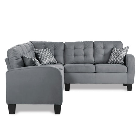 Sinclair Gray 2-Piece Reversible Sectional Sofa - Ornate Home