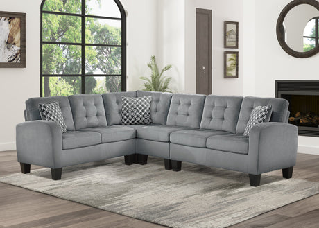 Sinclair Gray 2-Piece Reversible Sectional Sofa - Ornate Home