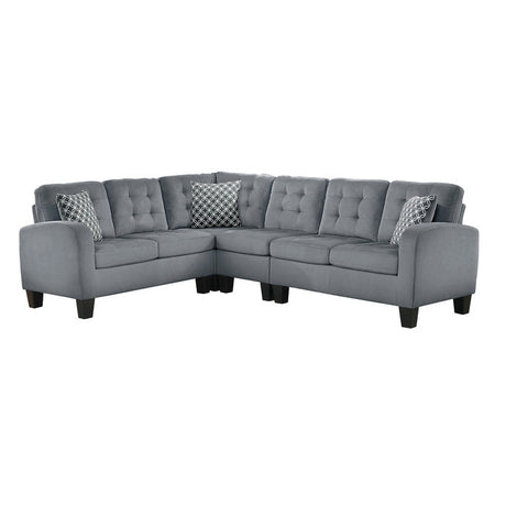 Sinclair Gray 2-Piece Reversible Sectional Sofa - Ornate Home