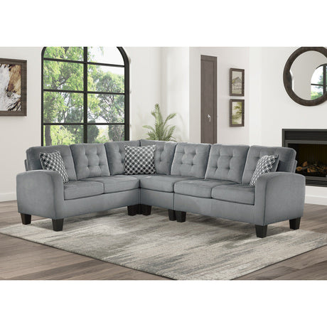 Sinclair Gray 2-Piece Reversible Sectional Sofa - Ornate Home
