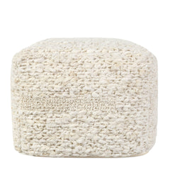 Sinclair Ivory 18x18x14 Pouf - Ornate Home