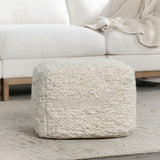 Sinclair Ivory 18x18x14 Pouf - Ornate Home