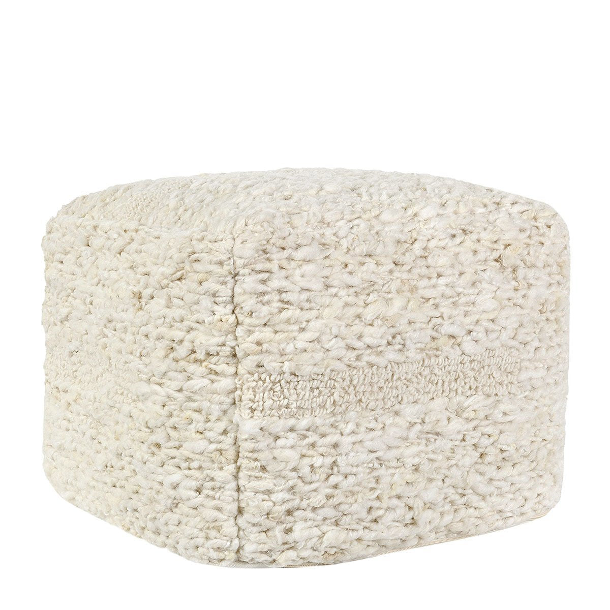 Sinclair Ivory 18x18x14 Pouf - Ornate Home