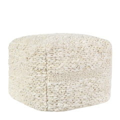 Sinclair Ivory 18x18x14 Pouf - Ornate Home