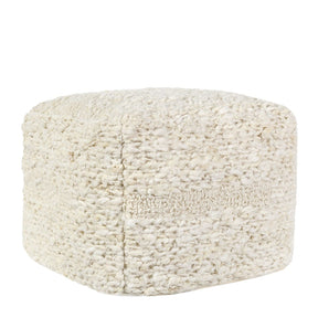 Sinclair Ivory 18x18x14 Pouf - Ornate Home