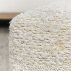 Sinclair Ivory 18x18x14 Pouf - Ornate Home