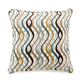 Sine Beige/Multi 18x18 Pillow (Set of 2) - Ornate Home