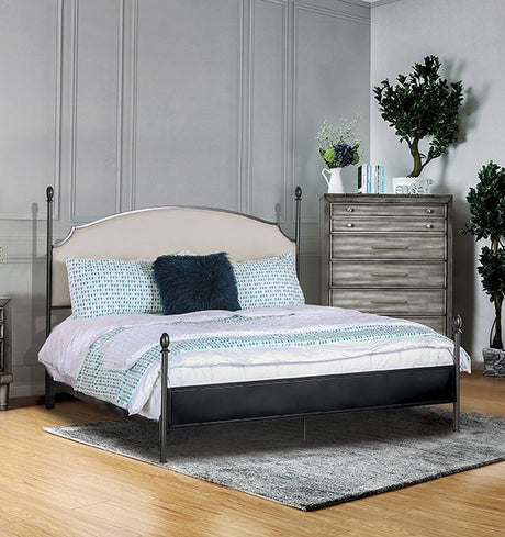 Sinead Powder Coated Gen Metal/Beige Twin Bed - Ornate Home