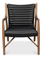 Singletary Black Leather Chair - Ornate Home