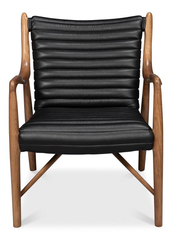 Singletary Black Leather Chair - Ornate Home