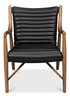 Singletary Black Leather Chair - Ornate Home
