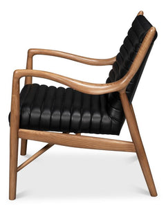 Singletary Black Leather Chair - Ornate Home