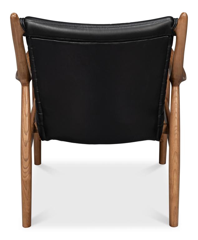 Singletary Black Leather Chair - Ornate Home