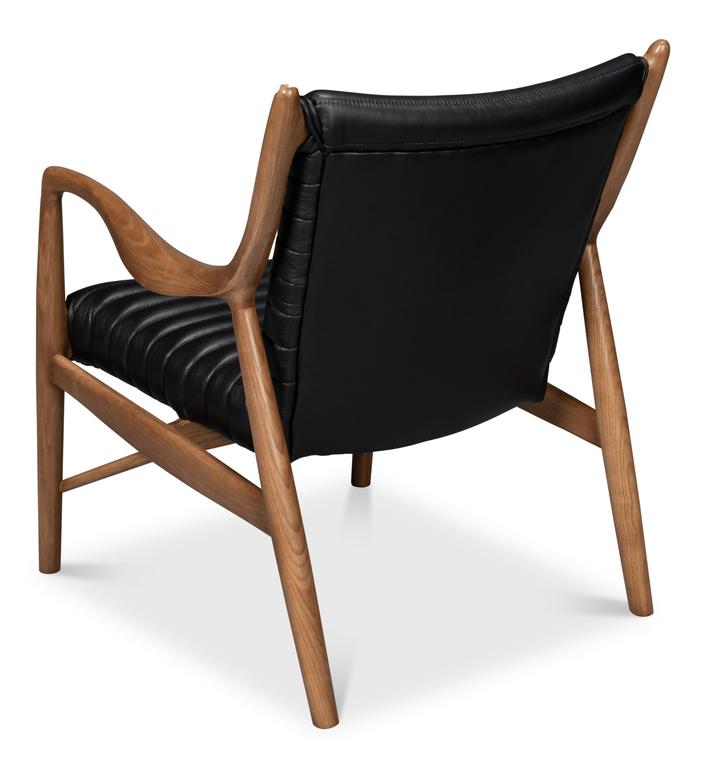 Singletary Black Leather Chair - Ornate Home