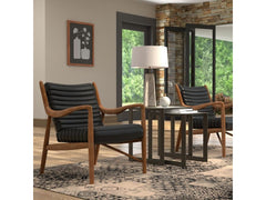 Singletary Black Leather Chair - Ornate Home