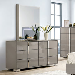 Sinistra Beige Queen 5 Piece Bedroom Set w/Chest - Ornate Home