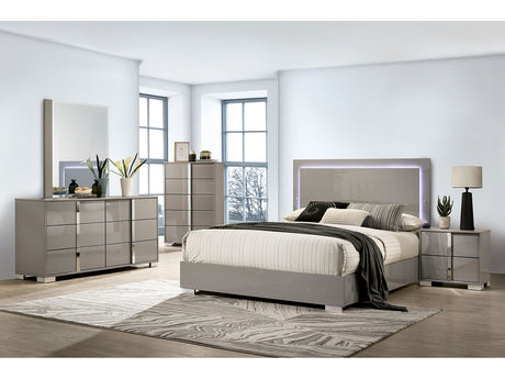 Sinistra Beige Queen 5 Piece Bedroom Set w/Chest - Ornate Home