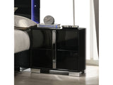 Sinistra Black Nightstand - Ornate Home