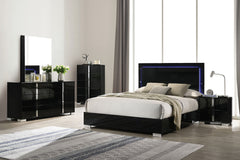 Sinistra Black Queen Bed - Ornate Home