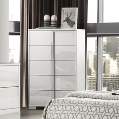 Sinistra White Queen 5 Piece Bedroom Set w/Chest - Ornate Home