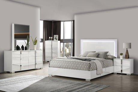 Sinistra White Queen Bed - Ornate Home