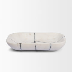 Sintessi White Rectangular Marble Decorative Bowl