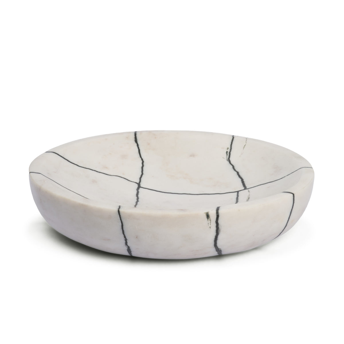 Sintessi White Round Marble Decorative Bowl - Ornate Home
