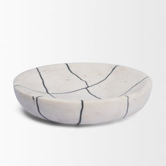 Sintessi White Round Marble Decorative Bowl - Ornate Home