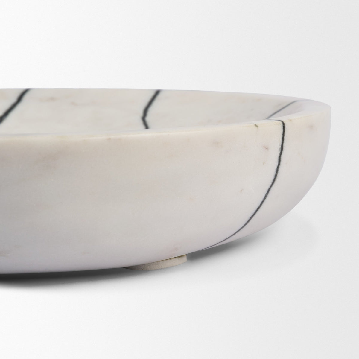 Sintessi White Round Marble Decorative Bowl - Ornate Home