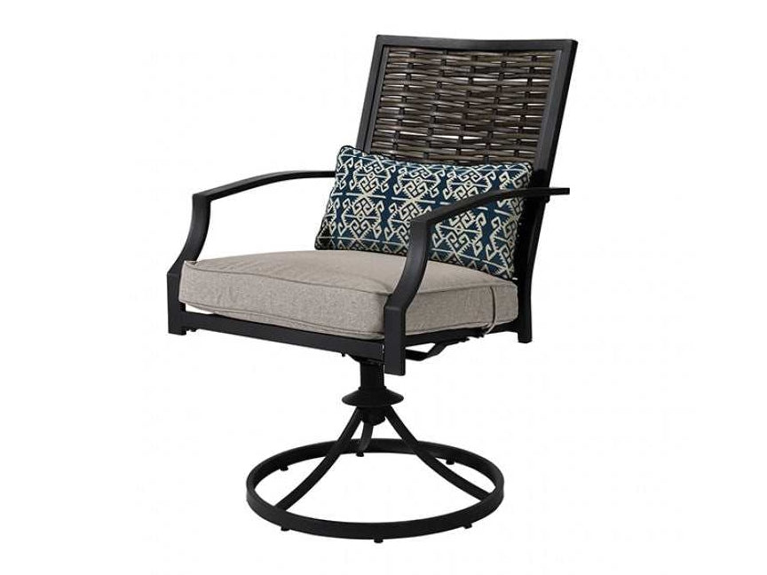 Sintra Black & Gray Outdoor Swivel Armchair (Set of 2) - Ornate Home