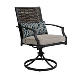 Sintra Black & Gray Outdoor Swivel Armchair (Set of 2) - Ornate Home