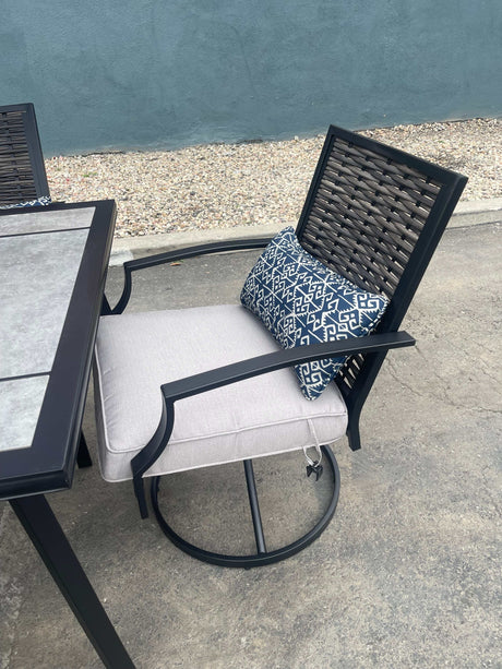 Sintra Black & Gray Outdoor Swivel Armchair (Set of 2) - Ornate Home