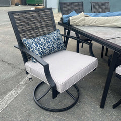 Sintra Black & Gray Outdoor Swivel Armchair (Set of 2) - Ornate Home