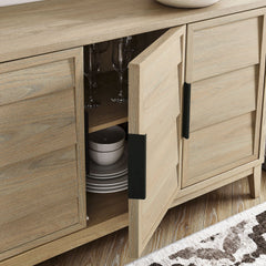 Sinya Light Oak 4-Door Sideboard - Ornate Home